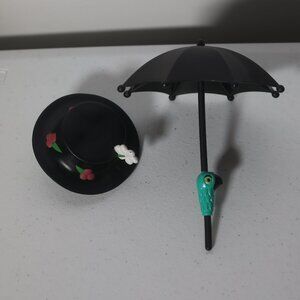 Disney Parks World Mr. Potato Head Mary Poppins Hat & Umbrella 2006 Rare HTF